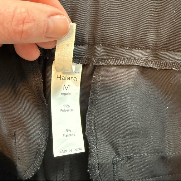 Halara Pleated Straight-Leg Pants Elastic Waist Black Women Size M - Picture 5 of 5